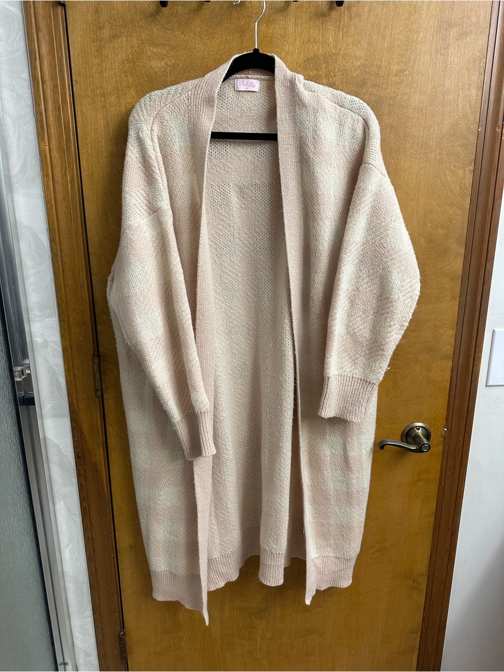 Pink Lily Blush Open-Front Longline Cardigan